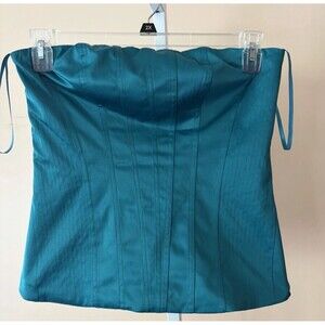 Women The Limited Teal Blue Corset Zip Underwire M Sexy Slimming